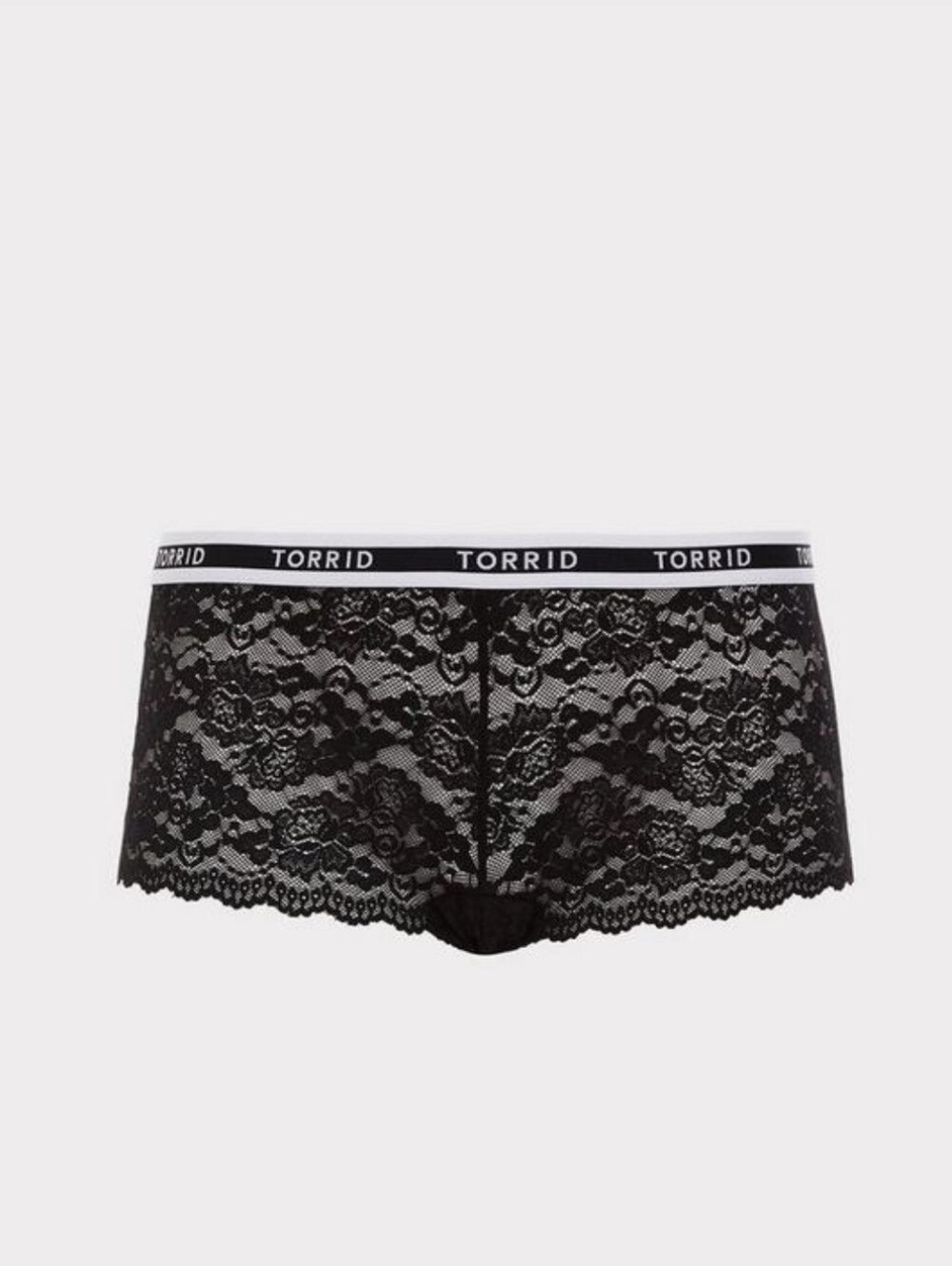torrid Black Lace Boyshort Panties with Branded Waistband